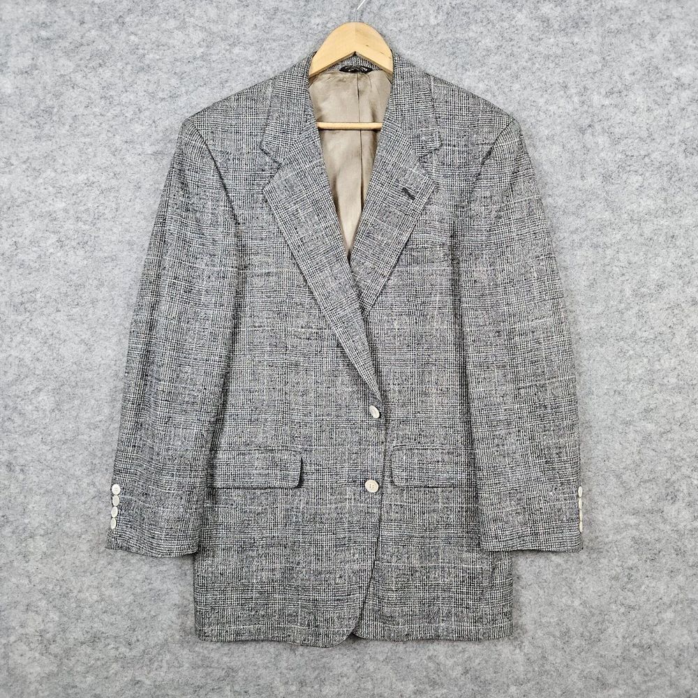 Stonegate Levy's Men's Blazer Gray 100% Pure Silk Custom Tailored‎ Size 42 Union